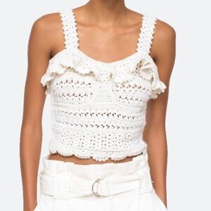 Sea NY Women’s Rylee Crop Top, Size S, Cream Color, SAMPLE